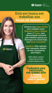 Rede Cooper está com vagas abertas