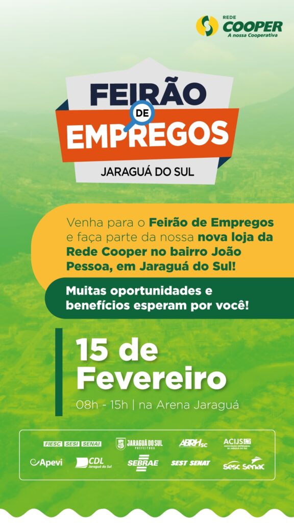 Rede Cooper abre vagas de emprego em Jaraguá do Sul