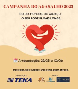 Teka promove Campanha do Agasalho voltada para pessoas em situação de vulnerabilidade Doações podem ser entregues nos pontos de coleta até o dia 10 de junho