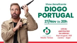 Associação Madre Teresa impulsiona reta final de vendas para show beneficente com Diogo Portugal