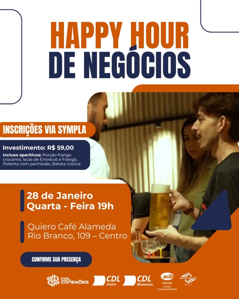 Happy Hour de Negócios retorna com quarta edição em Blumenau